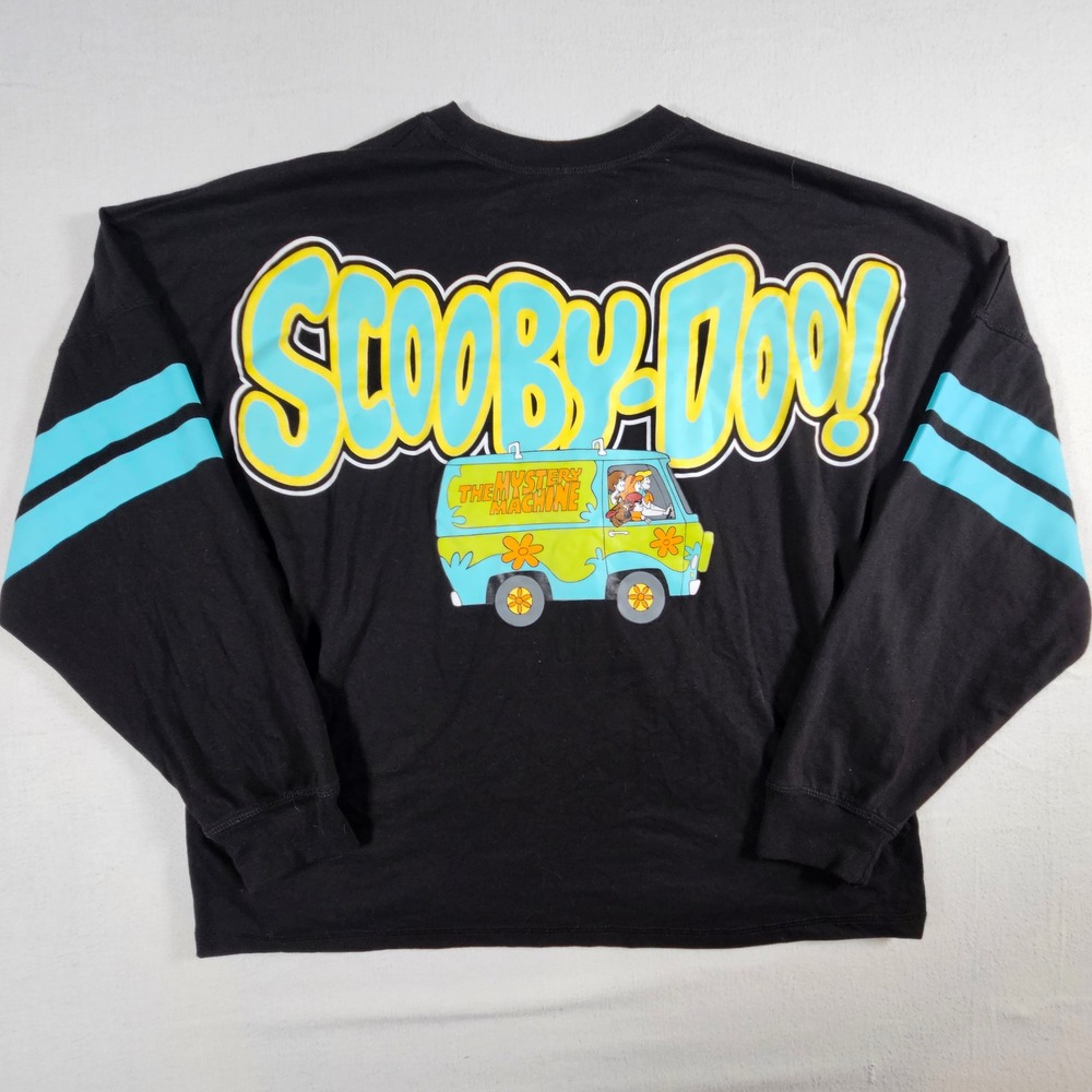 Scooby-Doo Mystery Machine Shirt Woman's L 12/14 Black Long Sleeve Spirit Jersey